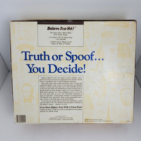Ripley's Believe It Or Not Board Game 1984 Milton Bradley Complete 10+ - Picture 2 of 13